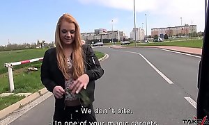 Crazy redhead agree on touching street be worthwhile for fuck on touching gung-ho outsider