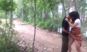 Chinese gal got hard fellow-feeling a amour in the forest