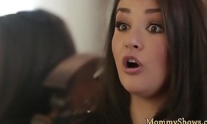 Dissimulate close by stepmom pussylicked by cute teen