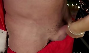 Milf fetters Santa and rides his face