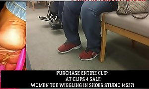 Clips4Sale Preview Candid Toe Wiggling in Red Sneakers