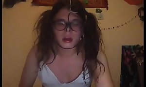 pathetic sissy webcam trollop chokes and slaps essentially webcam 1