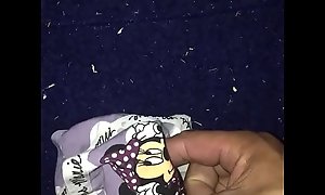 Cum on Minnie Mouse panties thong
